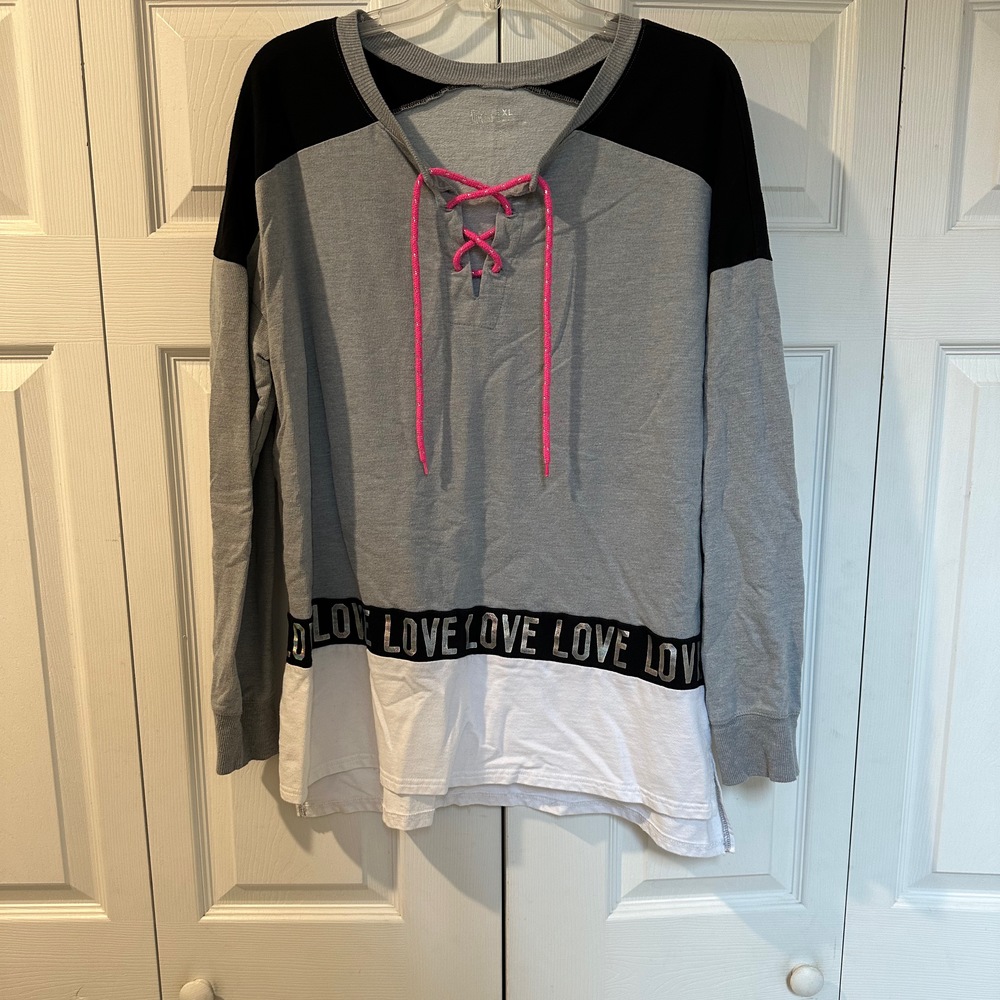 Flirtitude Active, Gray, Black, and White Long-Sleeve